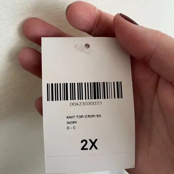 Forever 21 Plus Mock Neck Knit Crop Top — Ivory 2XL - Picture 5 of 7